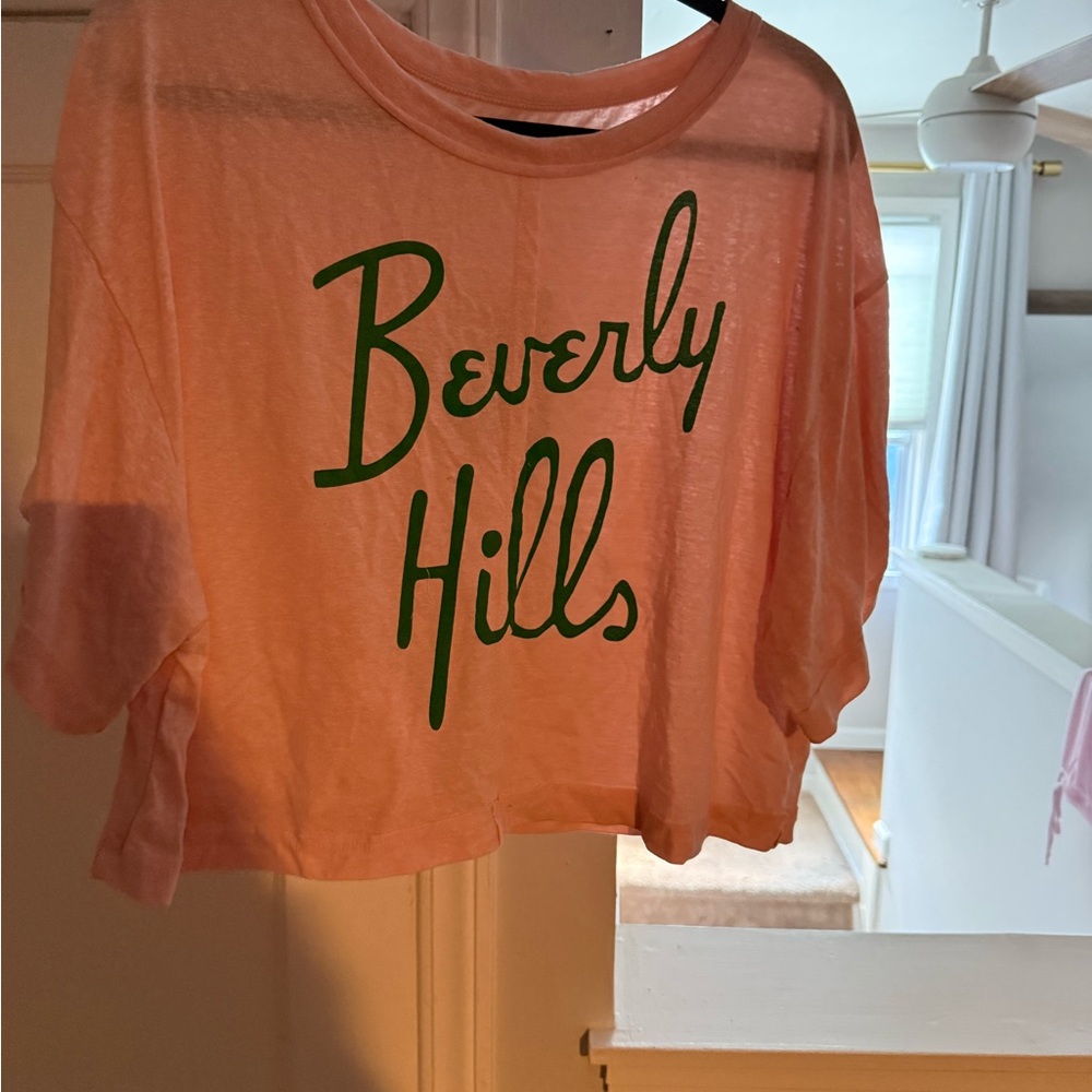 Caruso Pink and Green Beverly Hills Crop Top